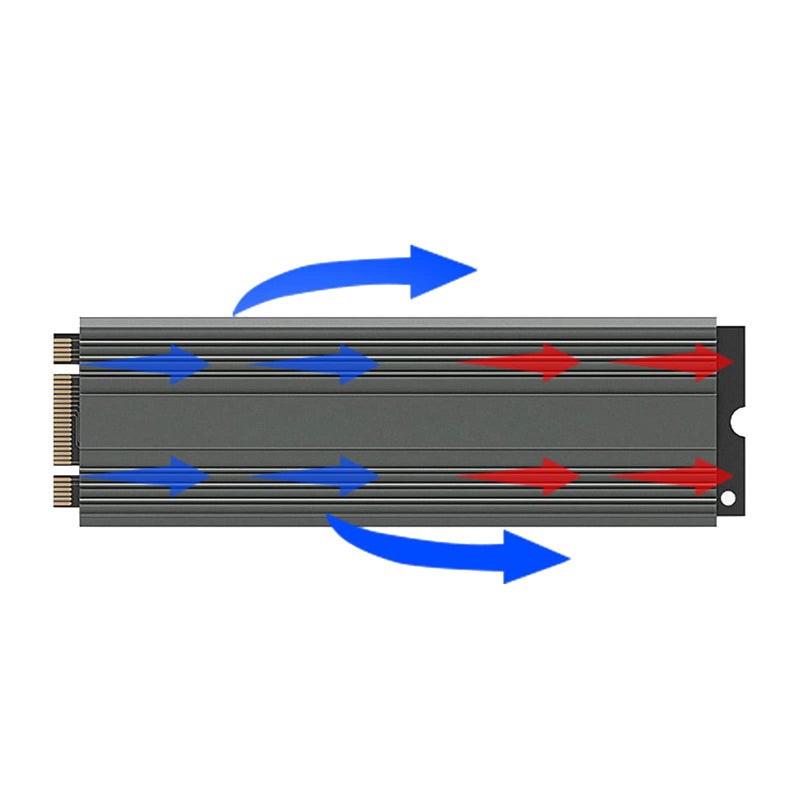 مشتت حرارة من الألومنيوم الرمادي M 2 NVMe SSD مع وسادة حرارية لتبريد القرص الصلب 2280 لأجهزة الكمبيوتر المكتبية - Image 4