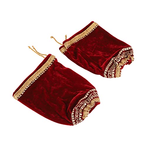 The Bride Made Velvet Cloth Punjabi Dulhan Chuda Covers (Maroon) - Image 2