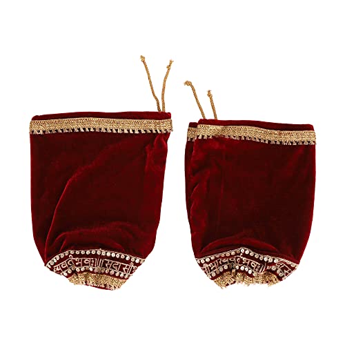 The Bride Made Velvet Cloth Punjabi Dulhan Chuda Covers (Maroon) - Image 1