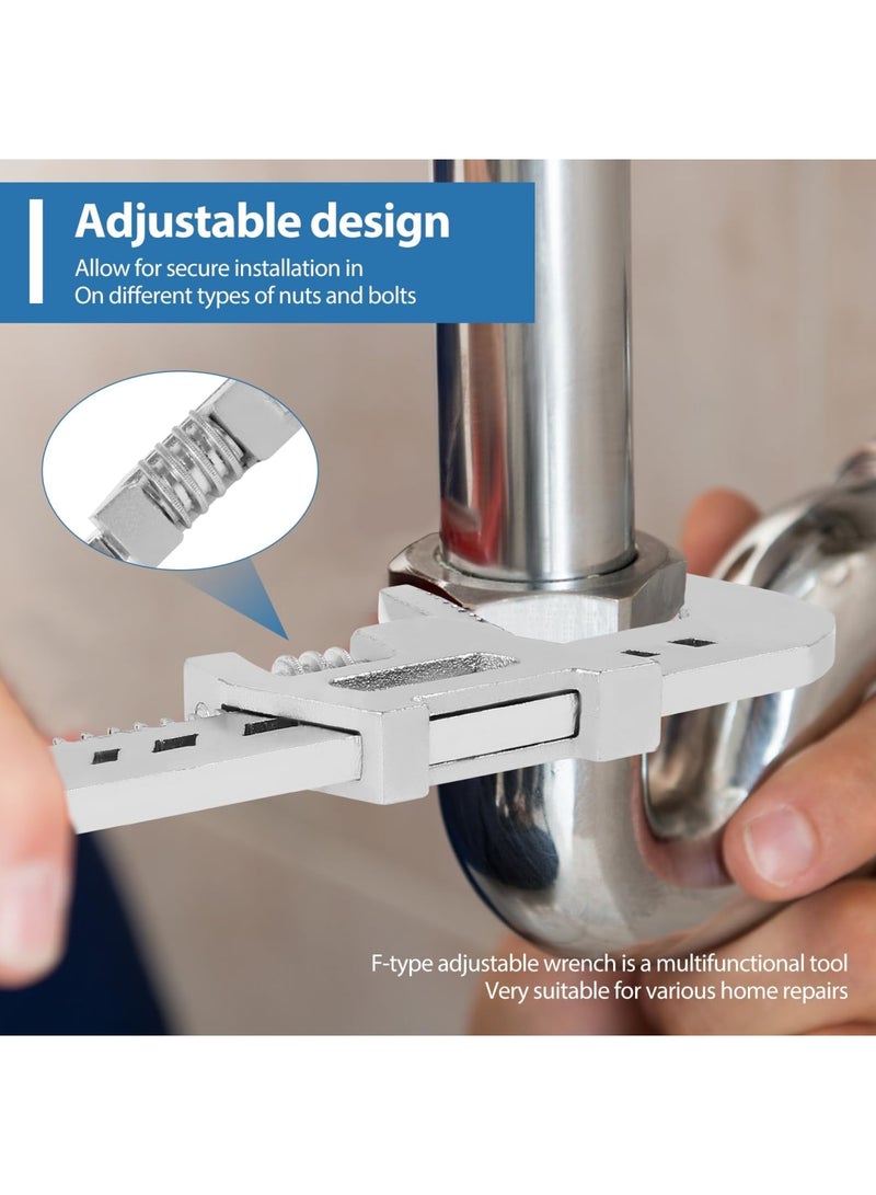 SYOSI Automotive Wrench, Adjustable,10-inch Wide Jaw Spanner with 2" Opening, F-Shaped Adjustable Wrench for Cars, Construction, Plumbing, Machine Maintenance and Household Repairs (Black) - Image 5