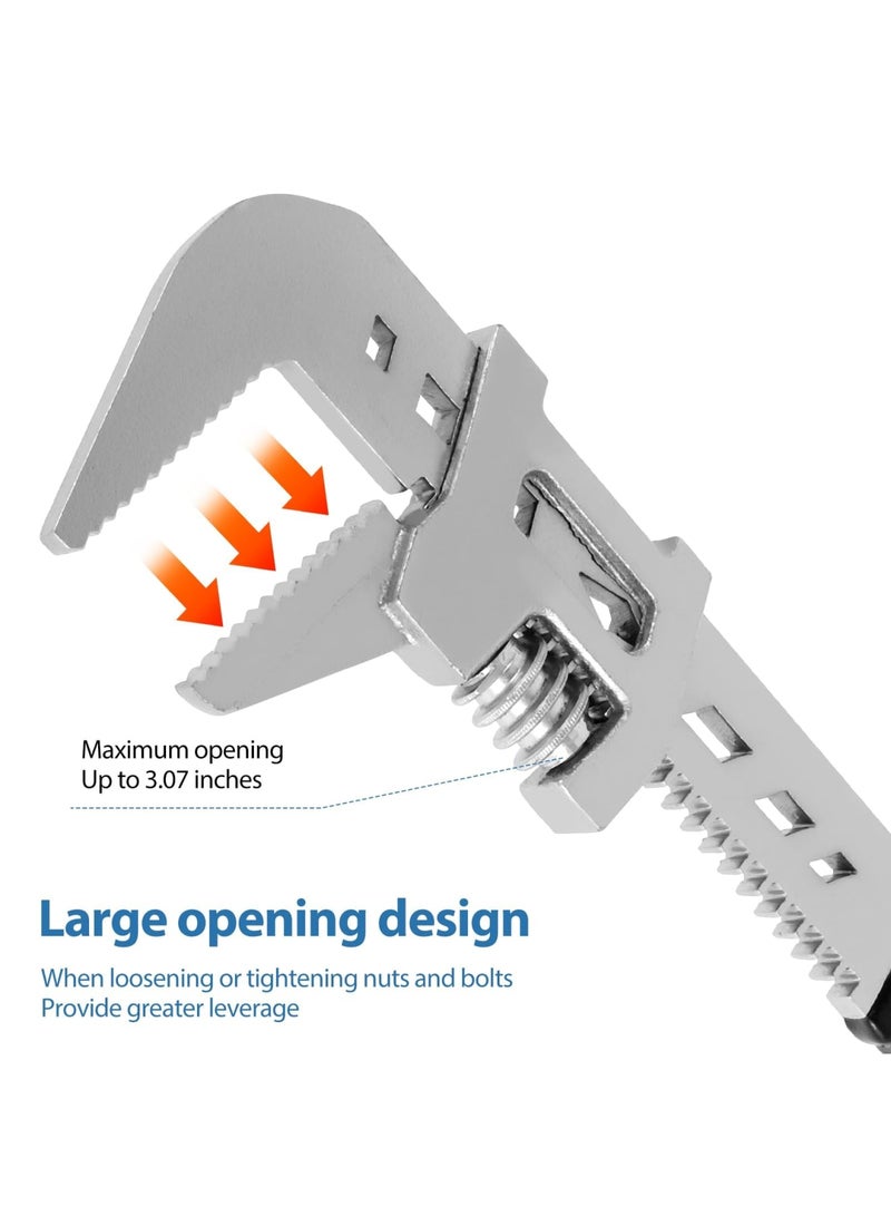 SYOSI Automotive Wrench, Adjustable,10-inch Wide Jaw Spanner with 2" Opening, F-Shaped Adjustable Wrench for Cars, Construction, Plumbing, Machine Maintenance and Household Repairs (Black) - Image 4