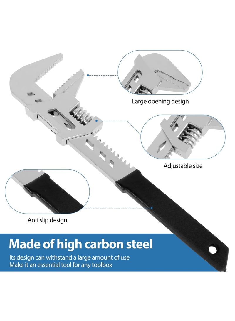 SYOSI Automotive Wrench, Adjustable,10-inch Wide Jaw Spanner with 2" Opening, F-Shaped Adjustable Wrench for Cars, Construction, Plumbing, Machine Maintenance and Household Repairs (Black) - Image 3