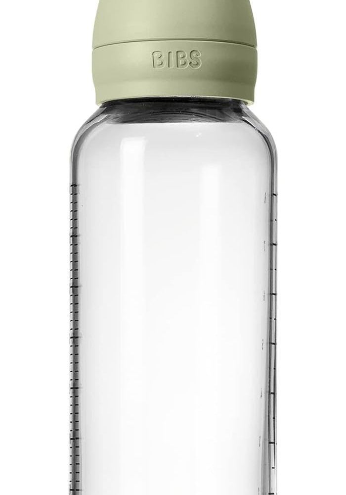 BIBS Glass Baby Bottle - 240ml - Sage - Image 4