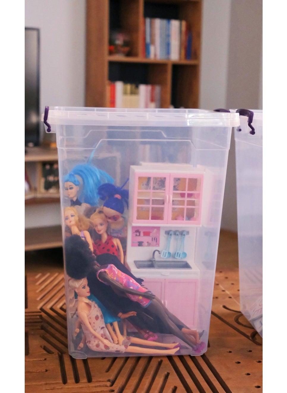 Biedda 30 Liter 2 Pieces Plastic Locked Lid Deep Storage Organization and Storage Box  - Image 1
