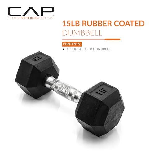 CAP Barbell 15 LB Coated Hex Dumbbell Weight, New Edition - Image 2