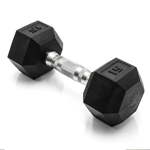 CAP Barbell 15 LB Coated Hex Dumbbell Weight, New Edition - Image 1