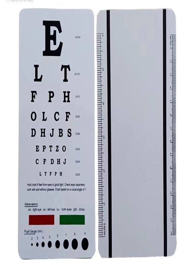 Generic - Pocket Eye Chart with PD Ruler and Eye Occluder Eye Test Chart Combo Kit for Near Vision Test Visual Acuity Exam and PD Measurement - Image 1