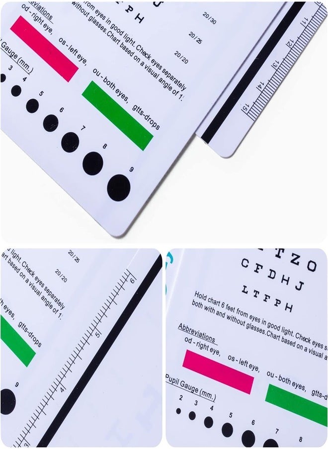 Generic - Pocket Eye Chart with PD Ruler and Eye Occluder Eye Test Chart Combo Kit for Near Vision Test Visual Acuity Exam and PD Measurement - Image 1
