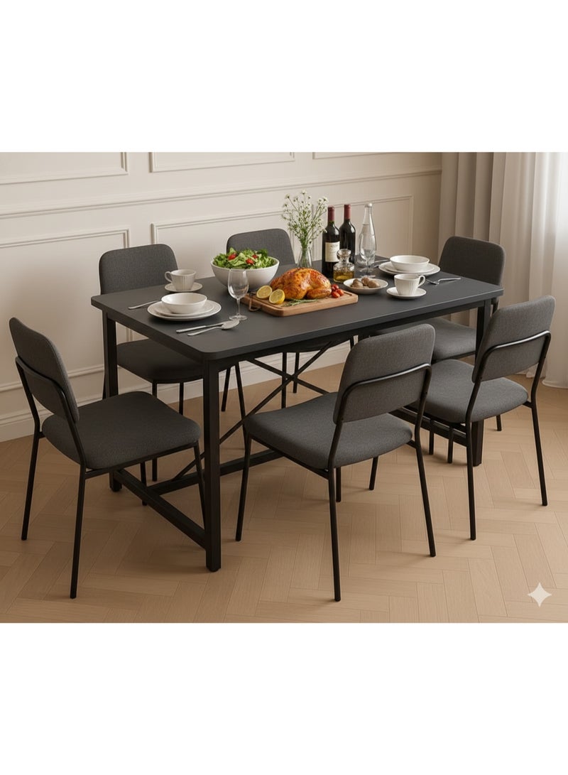 ALMUFARREJ Wooden dining table with metal legs, 100 x 50 x 72 cm