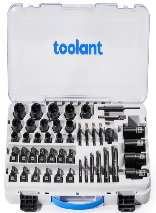 toolant 46pcs Bolt Extractor Kit Set, Impact Screw Extractor Set, Lug Nut Removal Tool, Hand Screw Extractor Set, Diamond Phillips Screwdriver Bit, Hex Adapter, Knockout Pin - Image 1