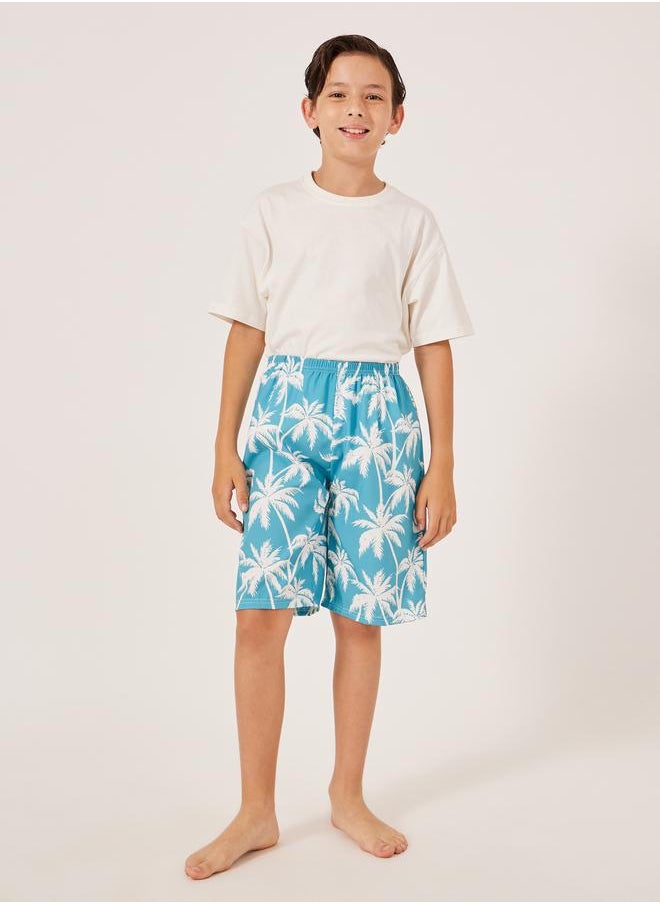 Styli Styli Tropical Print Elastic Waistband Swim Shorts  - Image 2
