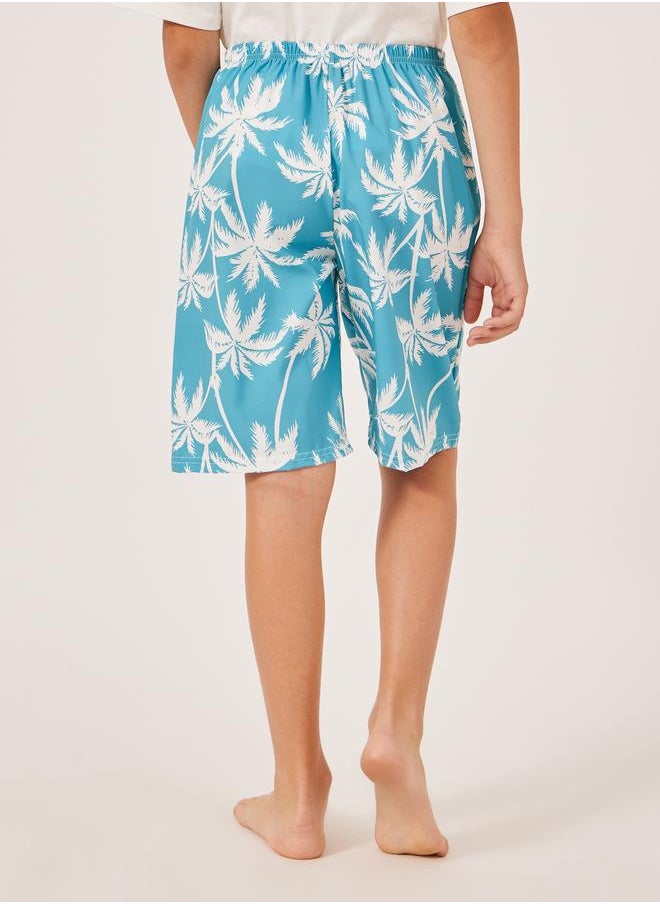Styli Styli Tropical Print Elastic Waistband Swim Shorts  - Image 4