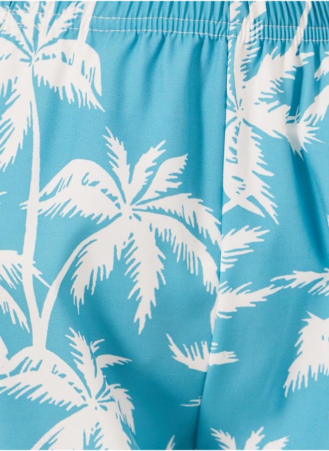Styli Styli Tropical Print Elastic Waistband Swim Shorts  - Image 3
