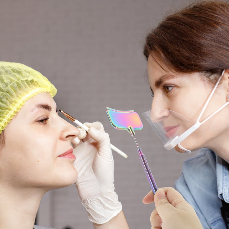 💄 مرآة يدوية دوارة متعددة الزوايا لتطبيق تركيب الرموش والمكياج - Image 5