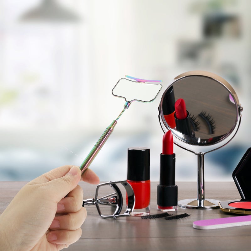 💄 مرآة يدوية دوارة متعددة الزوايا لتطبيق تركيب الرموش والمكياج - Image 3