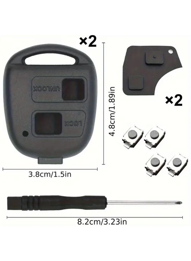 2 Pack TOYOTA Key Shell Cases Replacement With Button Cutouts Impact Resistant - Image 4