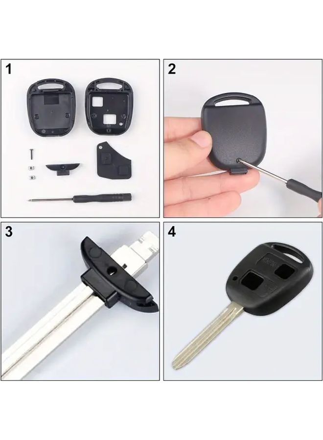 2 Pack TOYOTA Key Shell Cases Replacement With Button Cutouts Impact Resistant - Image 2
