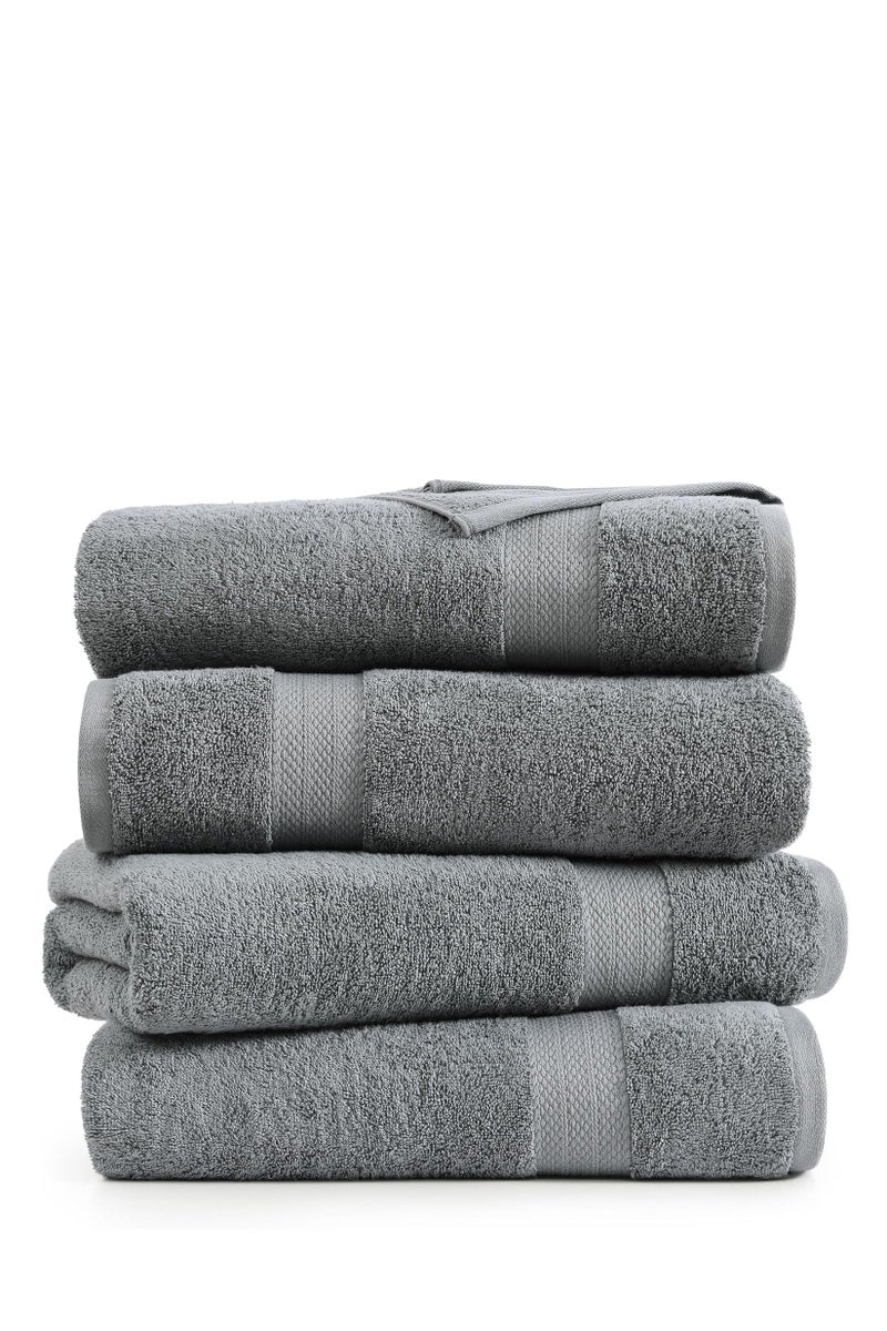 تى ام هوم منشفة حمام فاخرة رمادية من تي إم هوم - قطن طبيعي 100%، جودة فندقية، مقاسات متنوعة. - Image 5