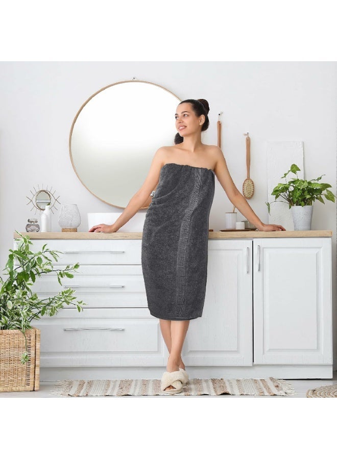 تى ام هوم منشفة حمام فاخرة رمادية من تي إم هوم - قطن طبيعي 100%، جودة فندقية، مقاسات متنوعة. - Image 2