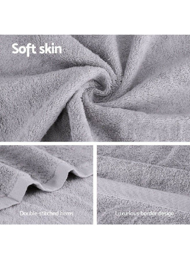 تى ام هوم منشفة حمام فاخرة رمادية من تي إم هوم - قطن طبيعي 100%، جودة فندقية، مقاسات متنوعة. - Image 2
