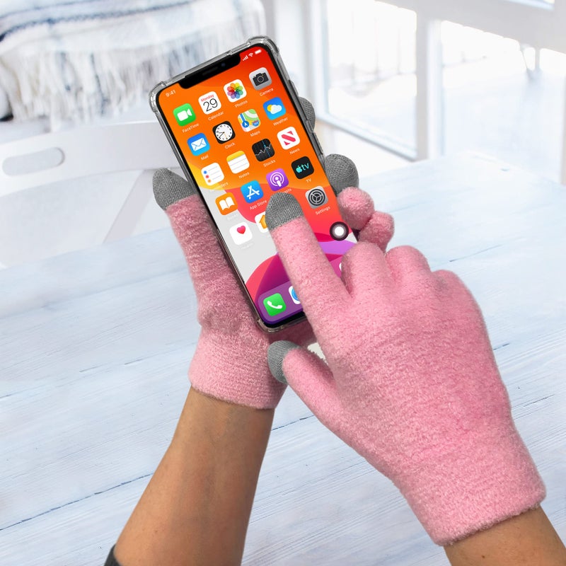 Eurow Aloe-Infused Moisturizing Gloves, Touchscreen Compatible, Soft & Breathable for Dry Hands Treatment, Locks in Lotion, Durable & Reusable, Pink, 1 Pair - Image 2