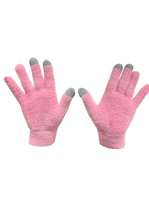 Eurow Moisturizing Gloves with Aloe Infused and Touch Screen Fingers, Durable and Reusable, Pink, 1 Pair