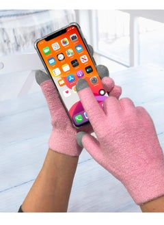 Eurow Eurow Moisturizing Gloves with Aloe Infused and Touch Screen Fingers, Durable and Reusable, Pink, 1 Pair  - Image 3