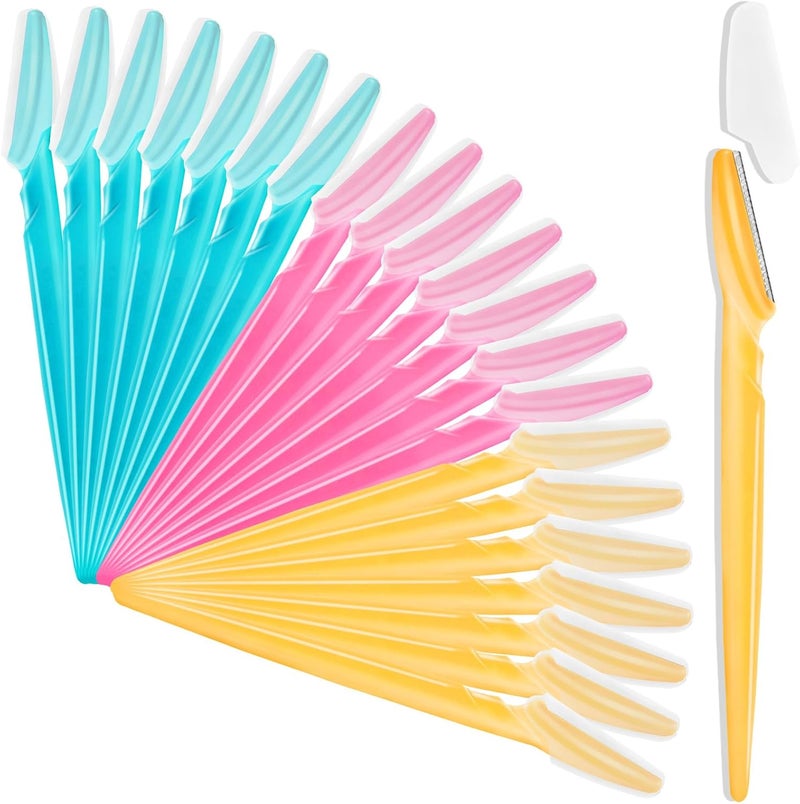 21 Pcs Eyebrow Razor Multipurpose Exfoliating Dermaplaning Tool for Face Facial and Eyebrow Shaper with Precision Cover for Women Men Easy to Use