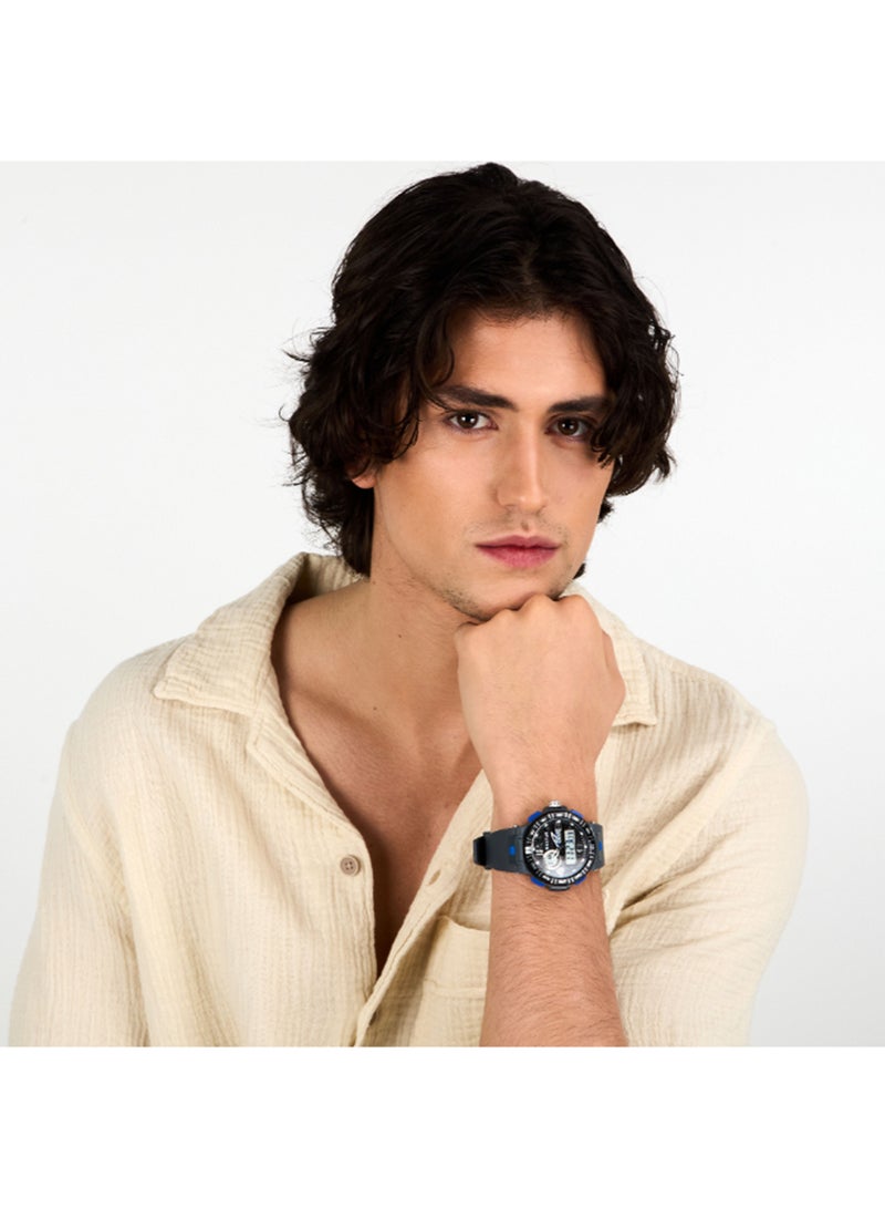 Sector ساعة يد للرجال 46MM بقرص أسود وحزام رمادي من البولي يوريثان - R3251532002 - Image 4