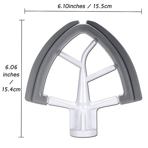 KITOART Flex Edge Beater for KitchenAid 4.5/5 QT Tilt Head Stand Mixer, Beater with Double Silicone Edge, Mixer Paddle, Perfect 4.5/5 Quart Tilt Head Stand Mixer Attachment, White - Image 3
