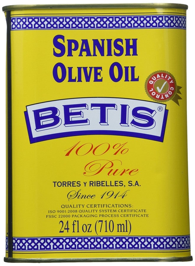 SUPOOBE Betis Pure Olive Oil 24oz in Can, Organic Refined Spanish Aceite de Oliva Puro, Fruity Flavor, Gluten Free, All Natural, Ideal for Frying, Drizzles, Sauteing and Salad Dressing (Pack of 1) - Image 1