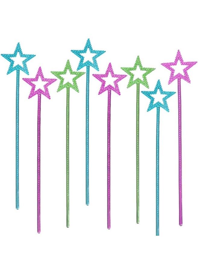 ArtCreativity Metallic Star Princess Wands For Kids Pack Of 12 Magic Fairy Wands In 3 Vibrant Colors Princess Party Birthday Favors Costume Accessories For Boys And Girls 14 Inch - Image 1