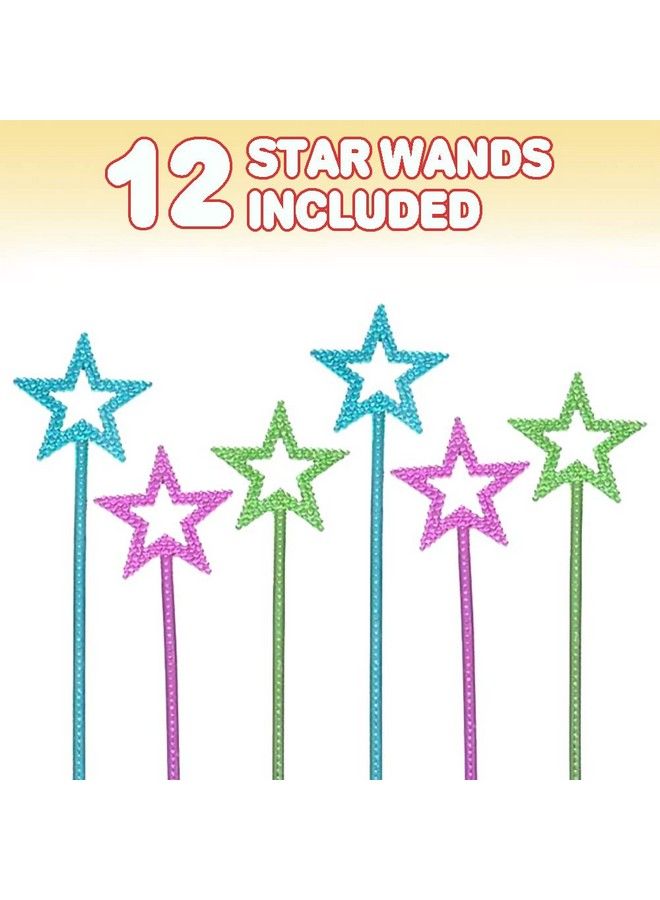 ArtCreativity Metallic Star Princess Wands For Kids Pack Of 12 Magic Fairy Wands In 3 Vibrant Colors Princess Party Birthday Favors Costume Accessories For Boys And Girls 14 Inch - Image 3