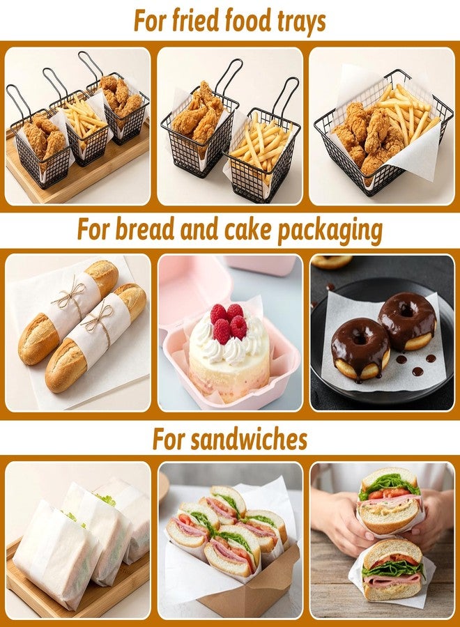 Eldraqth 100 Pcs sandwich wrapping paper baking paper sheets Grease Proof 7 Inch Food Wrapping Papers Non-Stick Liners Precut Parchment Baking Sheet for Seperating Patty, Cookies, Deli - Image 2