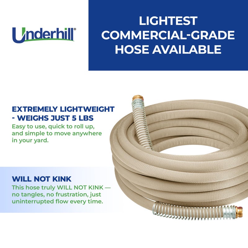 Underhill Featherweight EVO Lightweight Fabric Garden Water Hose â€“ Heavy Duty, Kink-Free Fabric Hose, Ultra Lightweight 4 lb, Flexible Water Hose for Yard, Lawn, Garden & Car Wash - Image 3