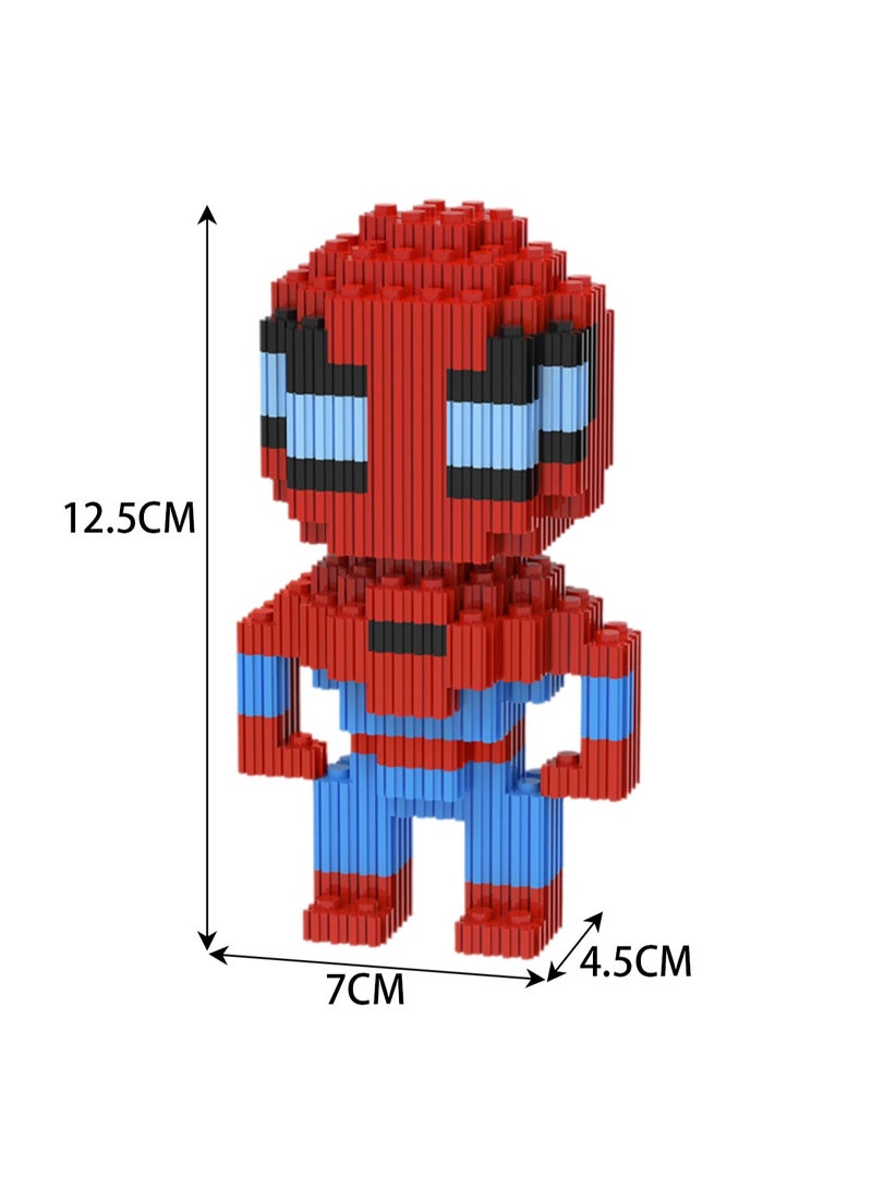 مكعبات بناء جسيمات صغيرة مصغرة هدية لعبة ألغاز تعليمية للأطفال (بطل العنكبوت) - Image 2