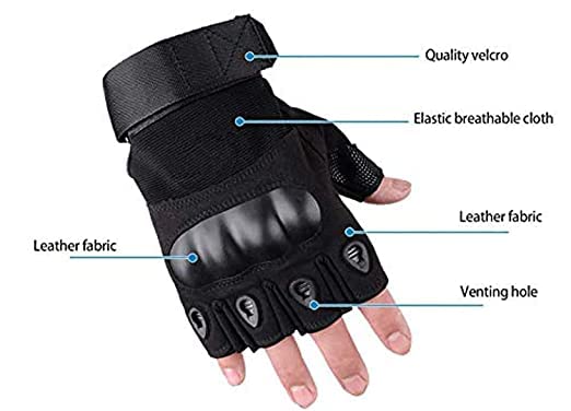KETKAR Men & Women Cycling, Riding, Mountain Bike, Half Finger Anti-Slip Gloves for Winter & Summer(XLarge,Pack of 01)_Black - Image 4
