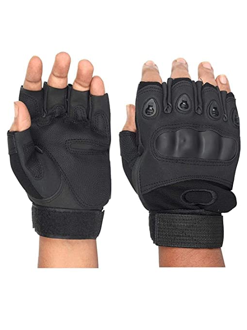 KETKAR Men & Women Cycling, Riding, Mountain Bike, Half Finger Anti-Slip Gloves for Winter & Summer(XLarge,Pack of 01)_Black - Image 2