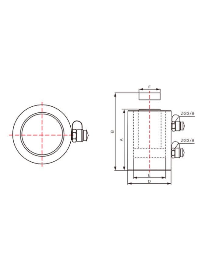 Hydrol Double-Acting General Purpose Hydraulic Cylinder, RR-50200, 50 Ton - Image 2