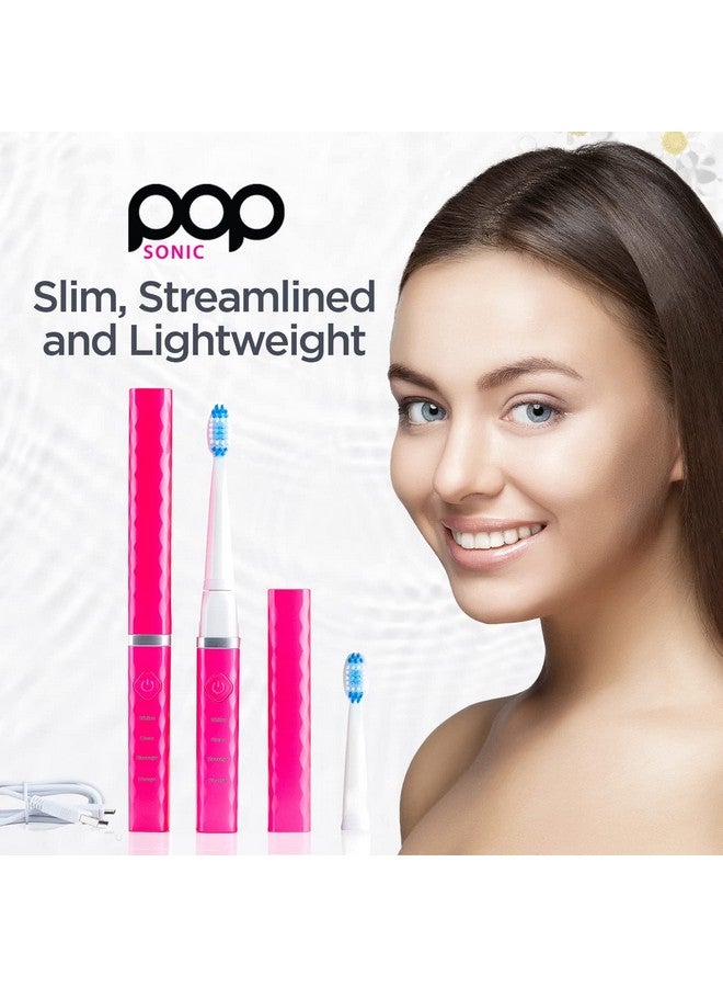 pop sonic Op Sonic Usb Charge Anywhere Toothbrush (Pink) Rechargeable Toothbrush W/Up To 40 000 Brush Strokes/Minute Longlasting Dupont Nylon Bristles Teens & Adult Toothbrush With Quadrant Pacer - Image 4