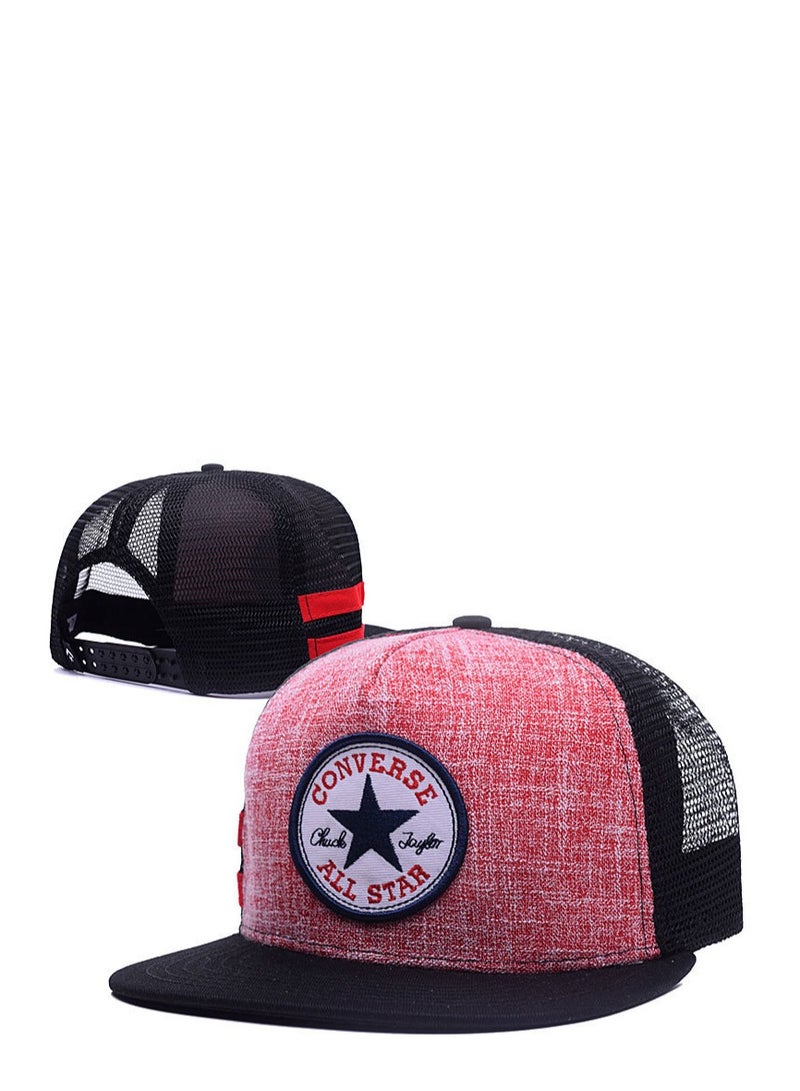 كونفرس Converse All Star Red - Black Trucker Cap: Iconic Patch  Mesh Style