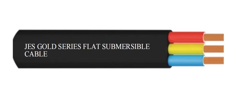 JES 25 Sq Flat Submersible Cable with multicolour 3 Core 1100 Volts 80 Meter black colour wire - Image 1