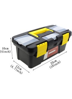 Vroxy Vroxy Small Tool Box Plastic Tool Organizer with Removable Tool Tray Mini Tool Storage Box Hardware Bin Hammer Drill Wrench Accessories Organizer for Home Garage 1Pcs  - Image 2
