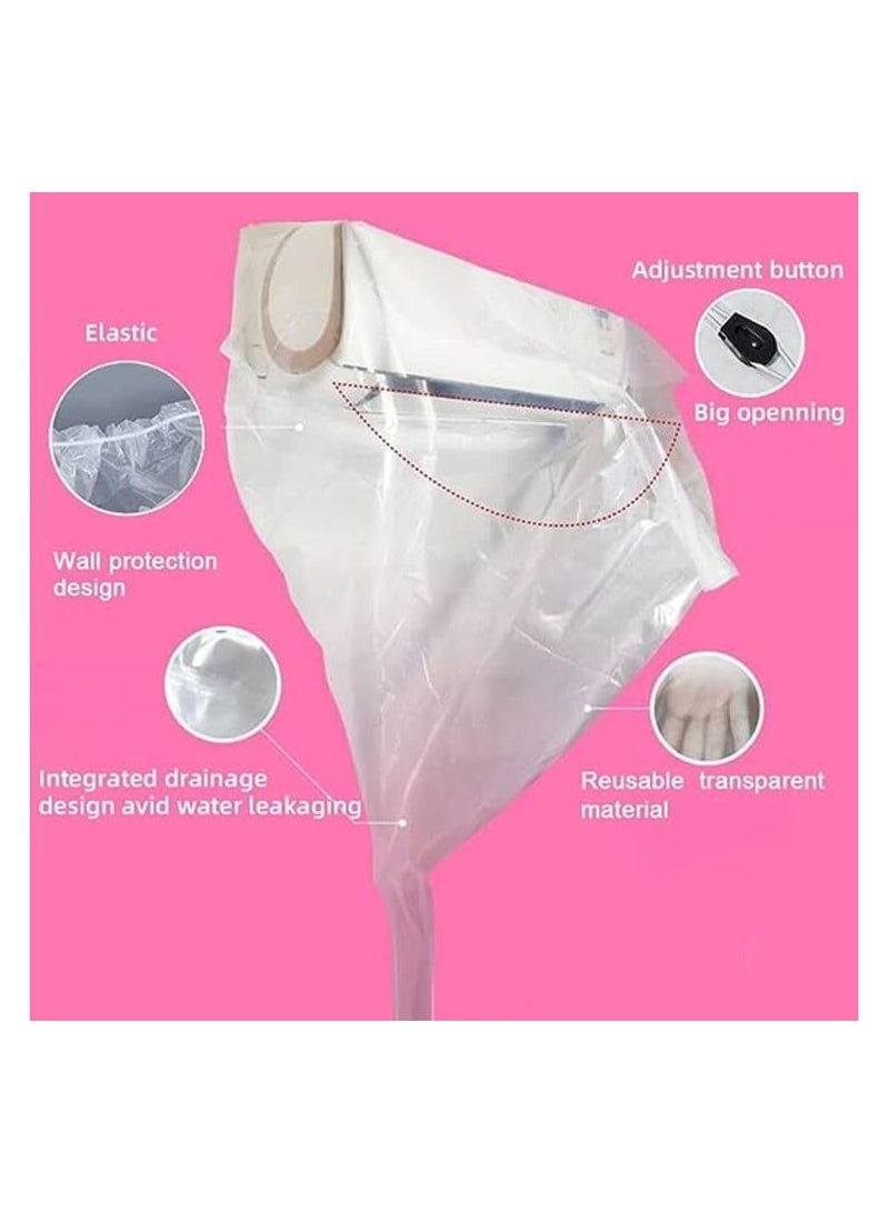 Waterproof AC Cleaning Cover Dust and Wash Protector for Wall Mounted Air Conditioners with Water Pipe and Split System Cleaning Tools (Large size)