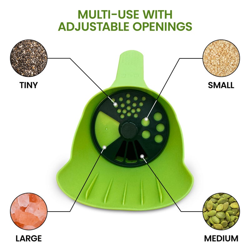 Garden Guru Lawn & Garden Tools Garden Guru Handheld Seed Spreader Shaker â€“ Multi Use Grass Seed, Fertilizer, Salt, Ice & Snow Melt Spreader â€“ Adjustable Twist Cap w Multiple Size Openings â€“ Lightweight 1L Capacity Hand Seeder - Image 3