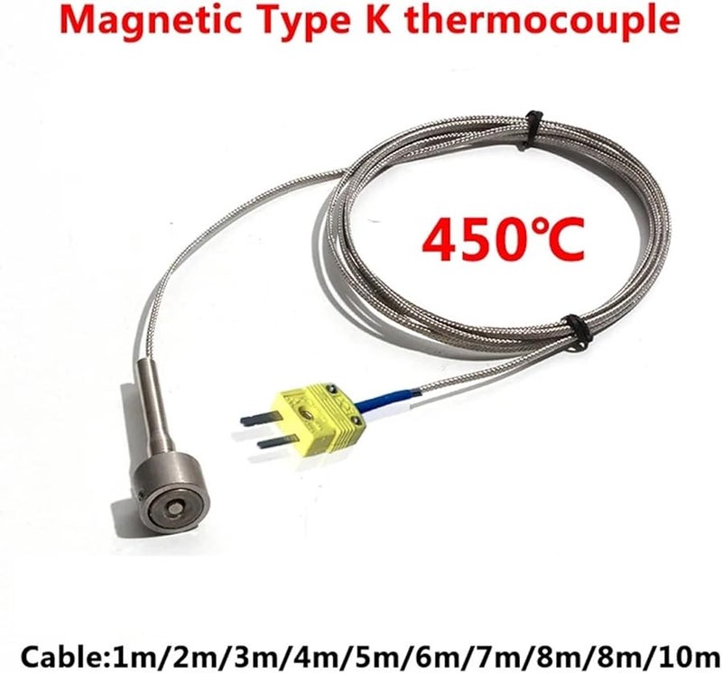 K Type Thermocouple Temperature Sensor 0 450 Degree Strong Magnetic Adsorption With Stainless Steel Shielded Wire 2m - Image 4