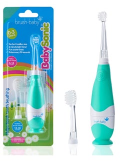 brush-baby BabySonic Infant and Toddler Electric Toothbrush for Ages 0-3 Years - Smart LED Timer and Gentle Vibration Provide a Fun Brushing Experience - Includes 2 Sensitive Brush Heads (Teal) - pzsku/Z39B10E18D643412C420AZ/45/_/1735029829/c40d071d-7606-437e-ad5d-029c81f19abd