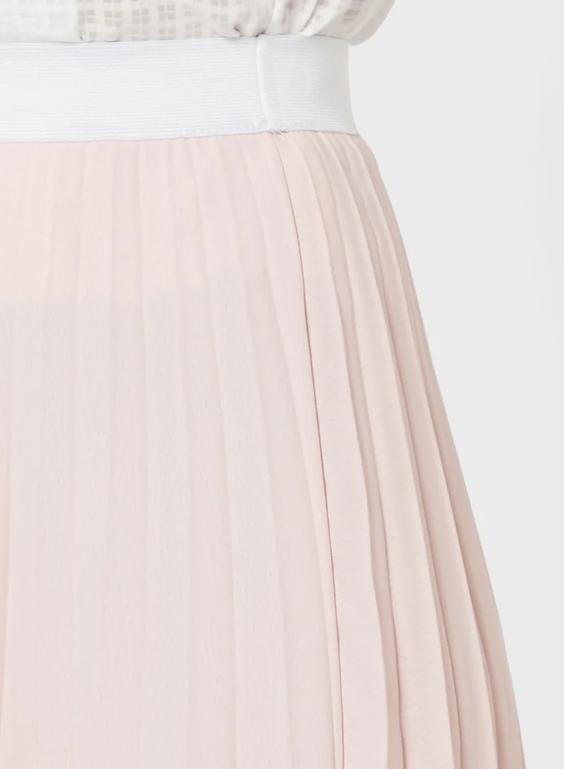 John Zack Pleated Midi Skirt