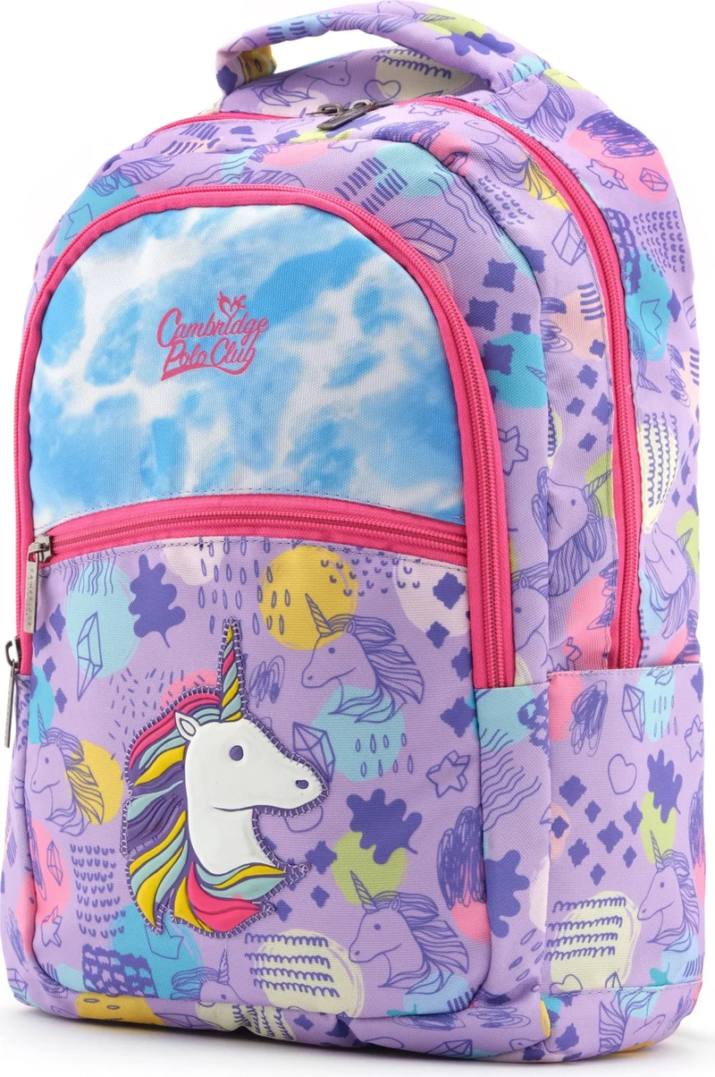 Cambridge Polo Club Unicorn Single Main Compartment Girls Primary School Bag