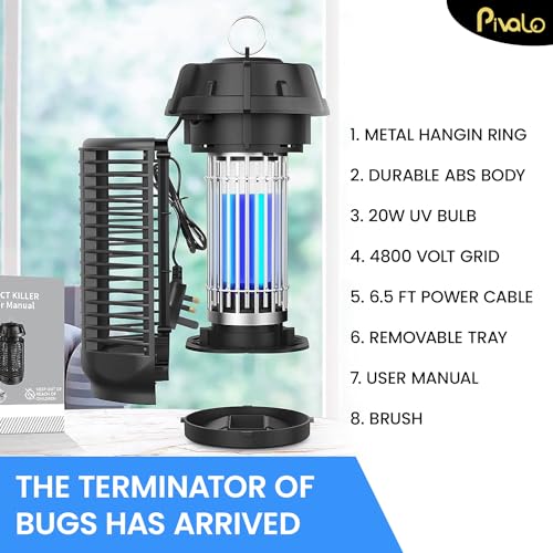 Pivalo Insect Killer Machine Electric Bug Fly Catcher Mosquito Trapper Lamp for Indoor Outdoor Home Hotels Office (Pack of 1, White) - Image 3